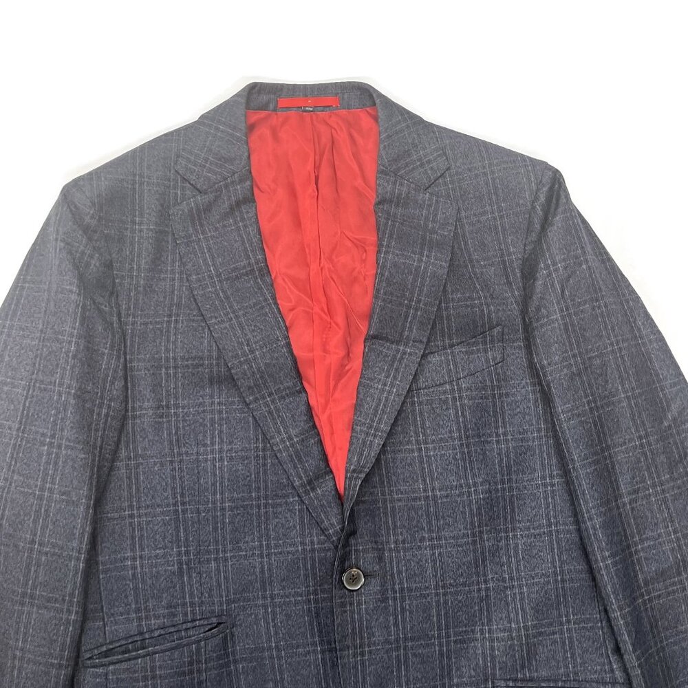 SuitSupply Blazer Mens 38R‎ Blue E. Thomas Wool Sport Coat Check Plaid Jacket - Picture 5 of 8
